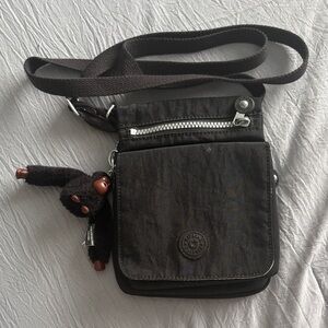 Kipling Black Messenger Bag with Keychain